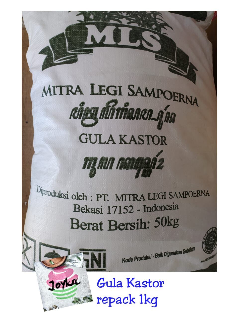 Gula Kastor Repack 1 Kg Gula Halus MLS GULA KASTOR CASTOR SUGAR