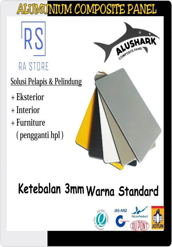 ACP Alumunium Composite Panel ALUSHARK Tebal 3mm Pure White Lazada