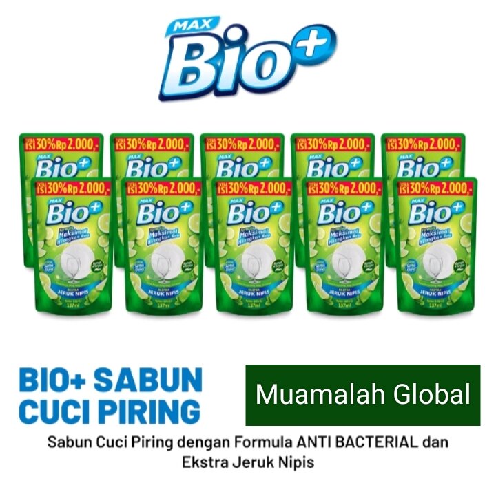 Sabun Cuci Piring Max Bio Extra Jeruk Nipis 100ml 1dus Isi 24pcs