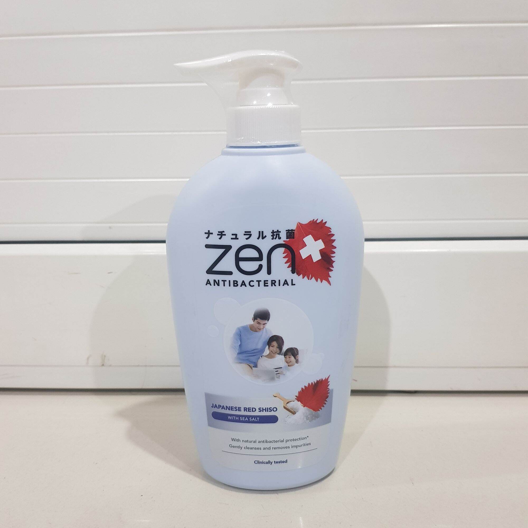 Zen Antibacterial Sabun Mandi Cair Japanese Red Shiso Sea Salt 480ml