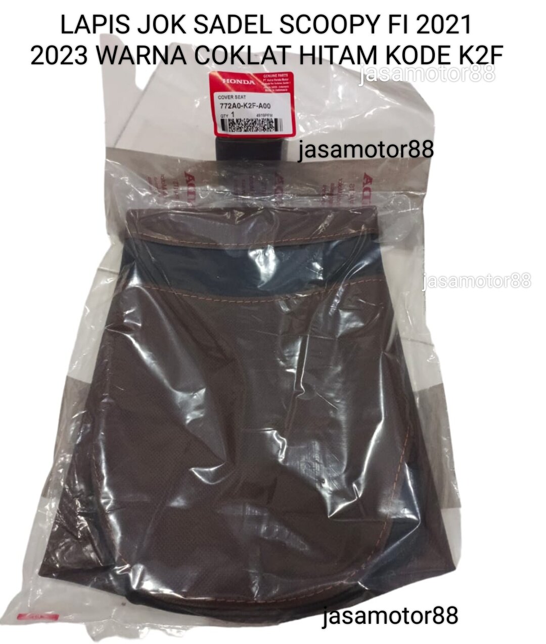 LAPIS KULIT JOK SADEL SCOOPY FI 2021 2023 KODE K2F WARNA COKLAT HITAM