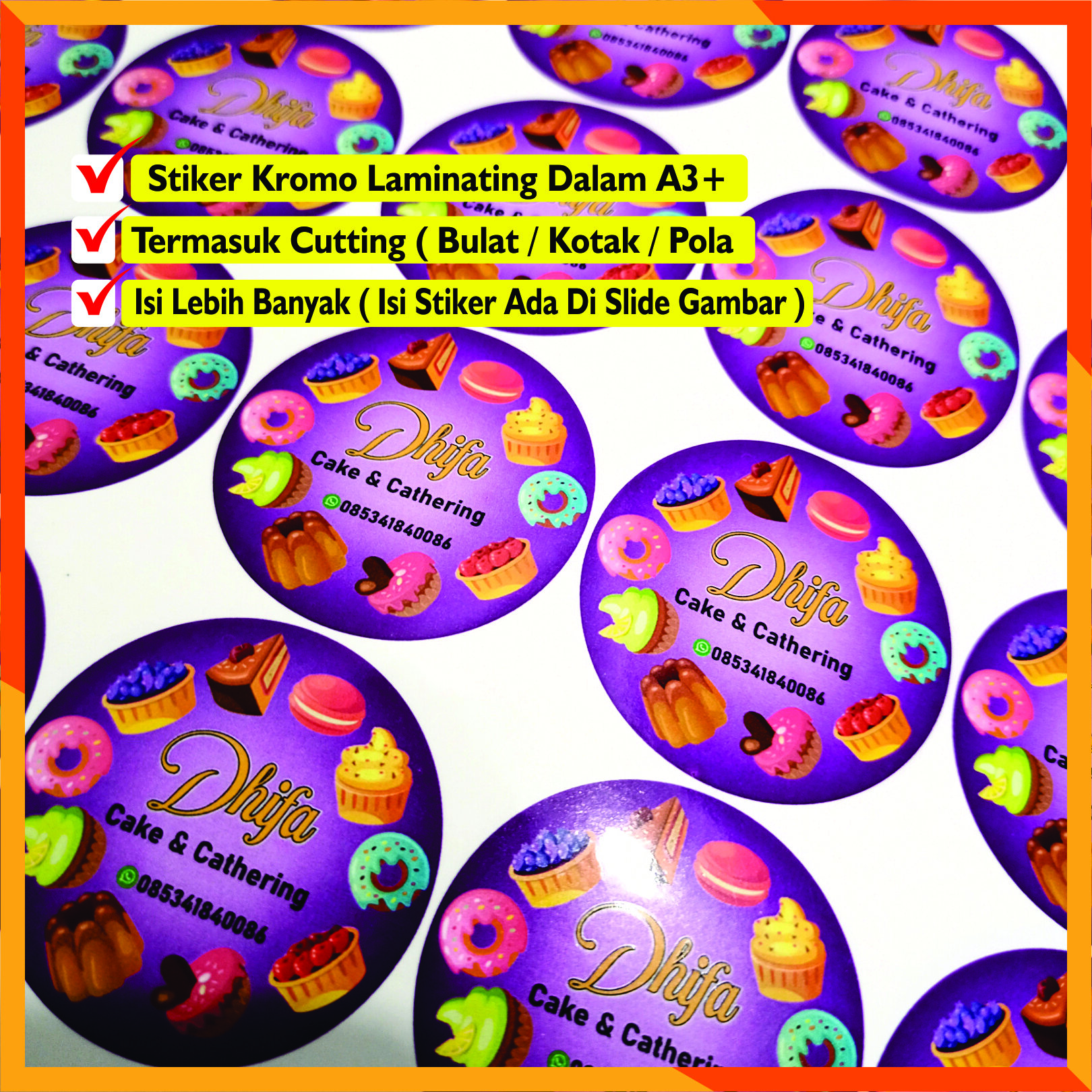 CETAK Stiker Kromo Laminating Glossy Doff Custom Lazada Indonesia