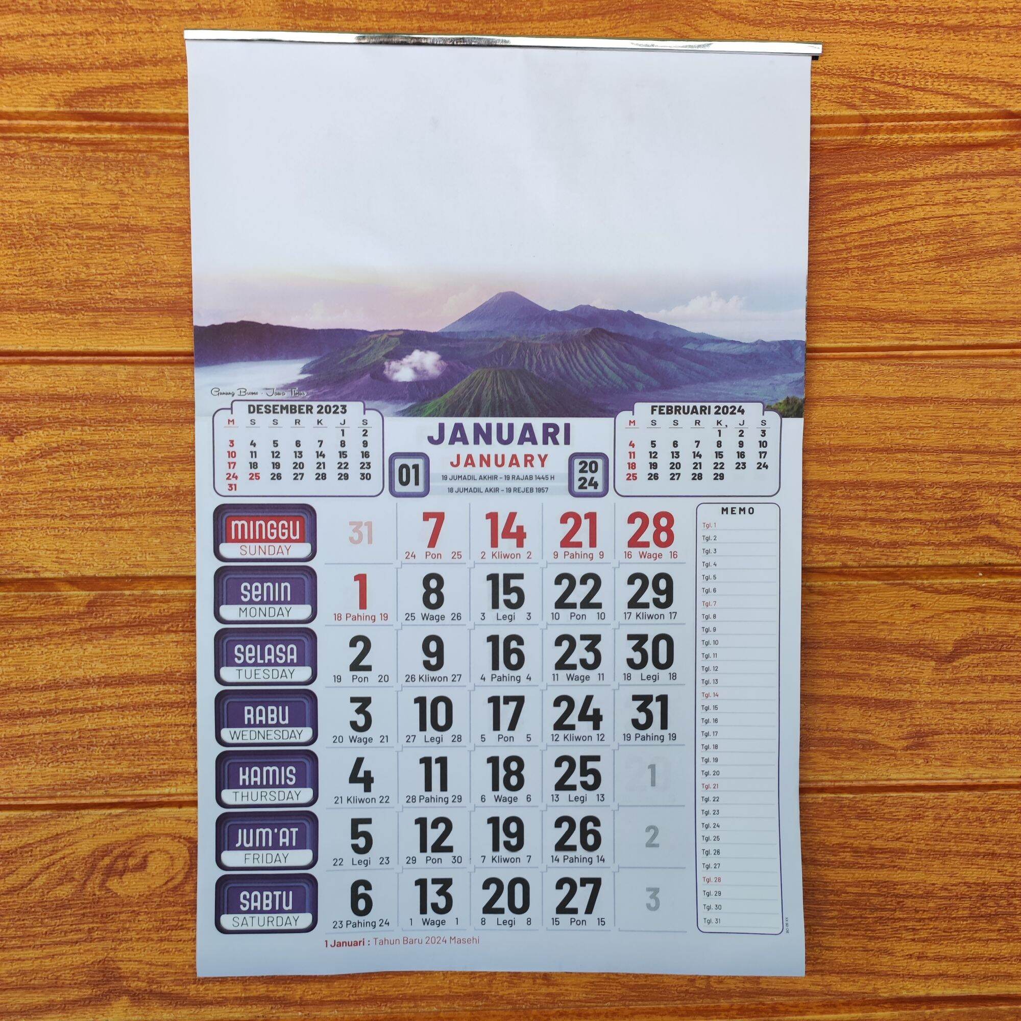 Kalender Kerja Arab THN 2024 Ukuran 32x48cm Lazada Indonesia