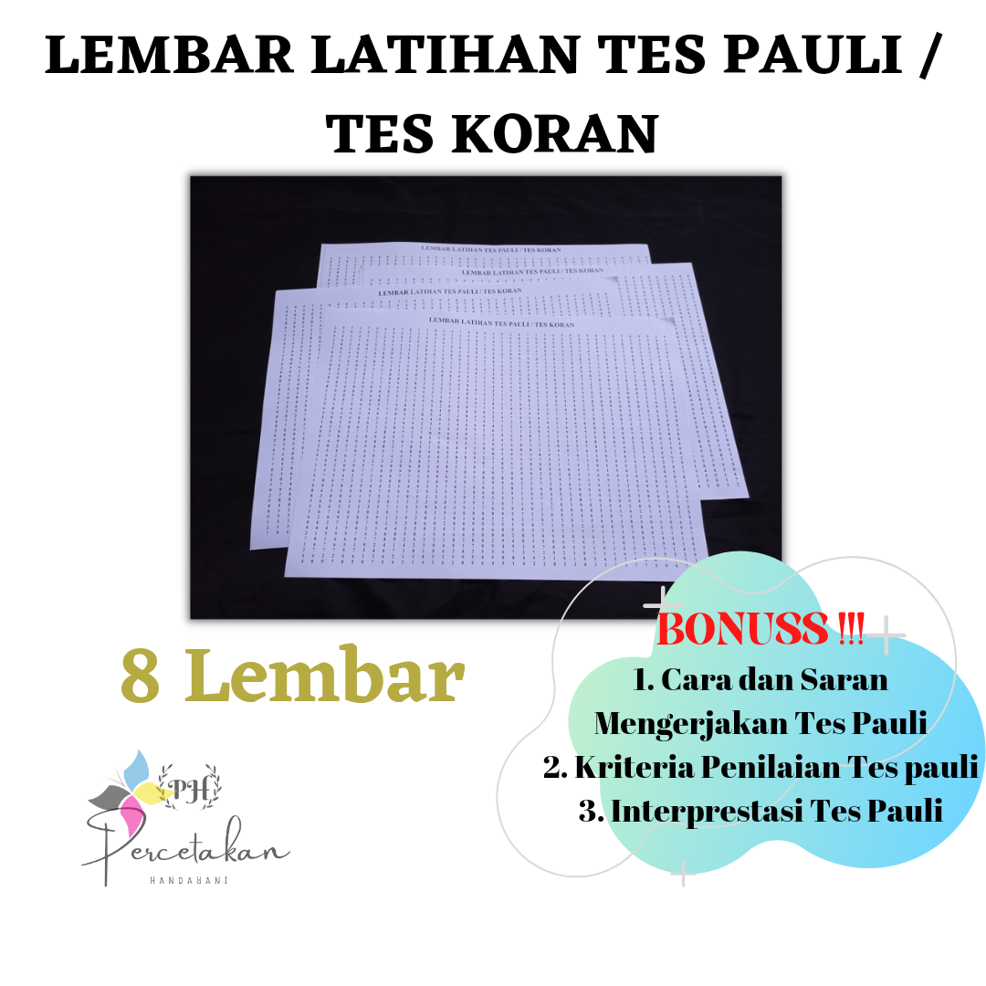 Kertas Pauli Ukuran A Kertas Psikotes Paket C Lazada Indonesia