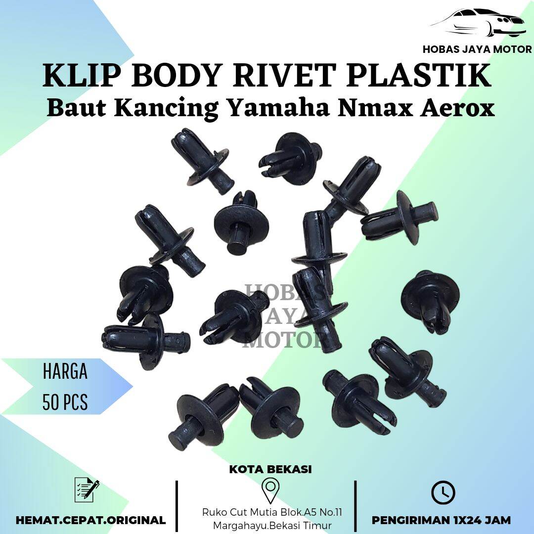 Pack Baut Kancing Klip Body Rivet Plastik Motor Yamaha Nmax Aerox