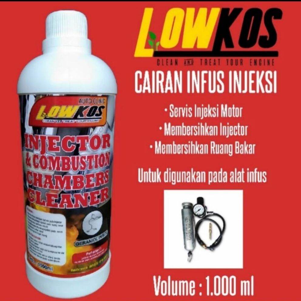 LOWKOS 1Liter CAIRAN INFUS INJEKSI Pembersih Injektor Motor Mobil