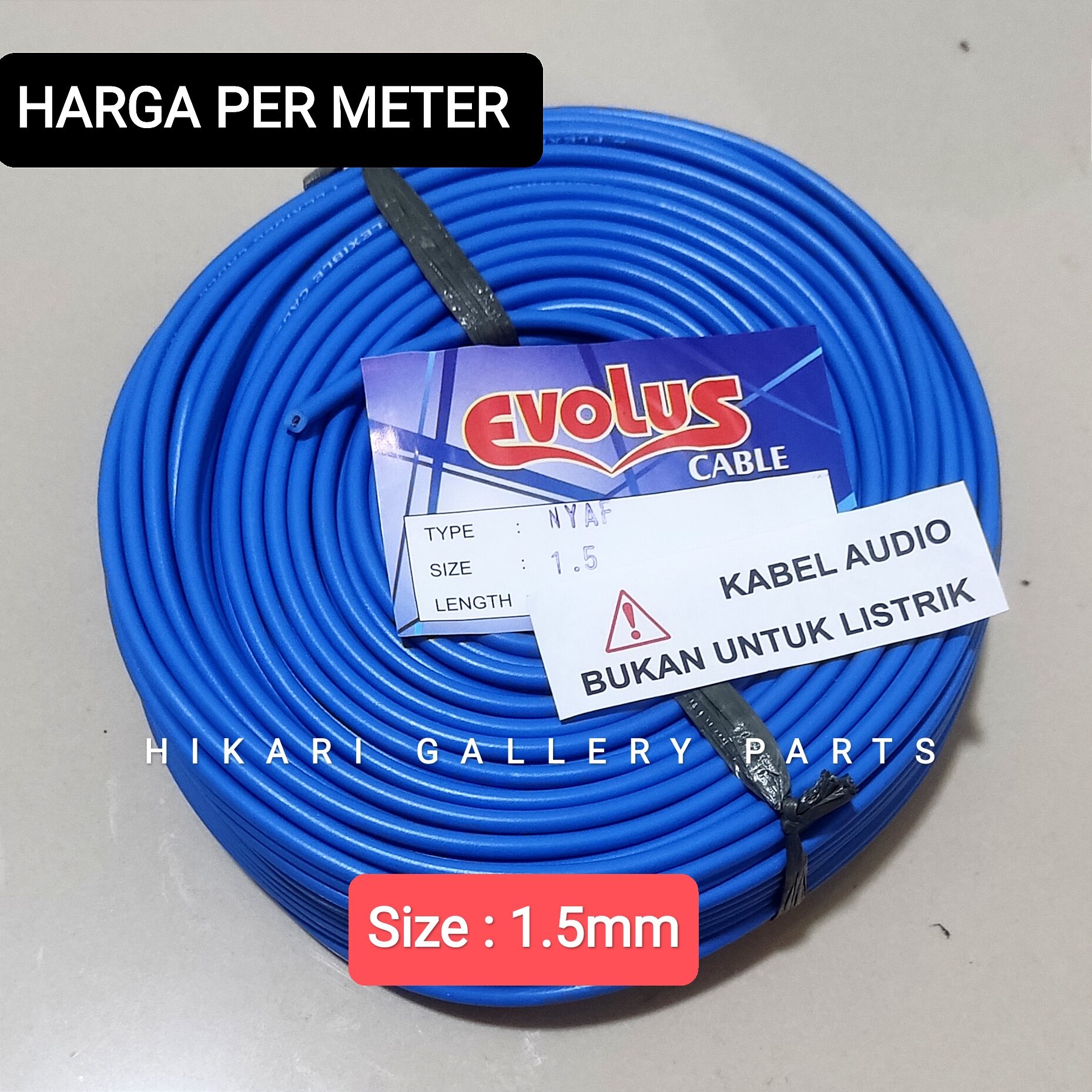 Kabel Nyaf Mm Biru Kabel Audio Serabut Merk Evolus Kabel Tunggal