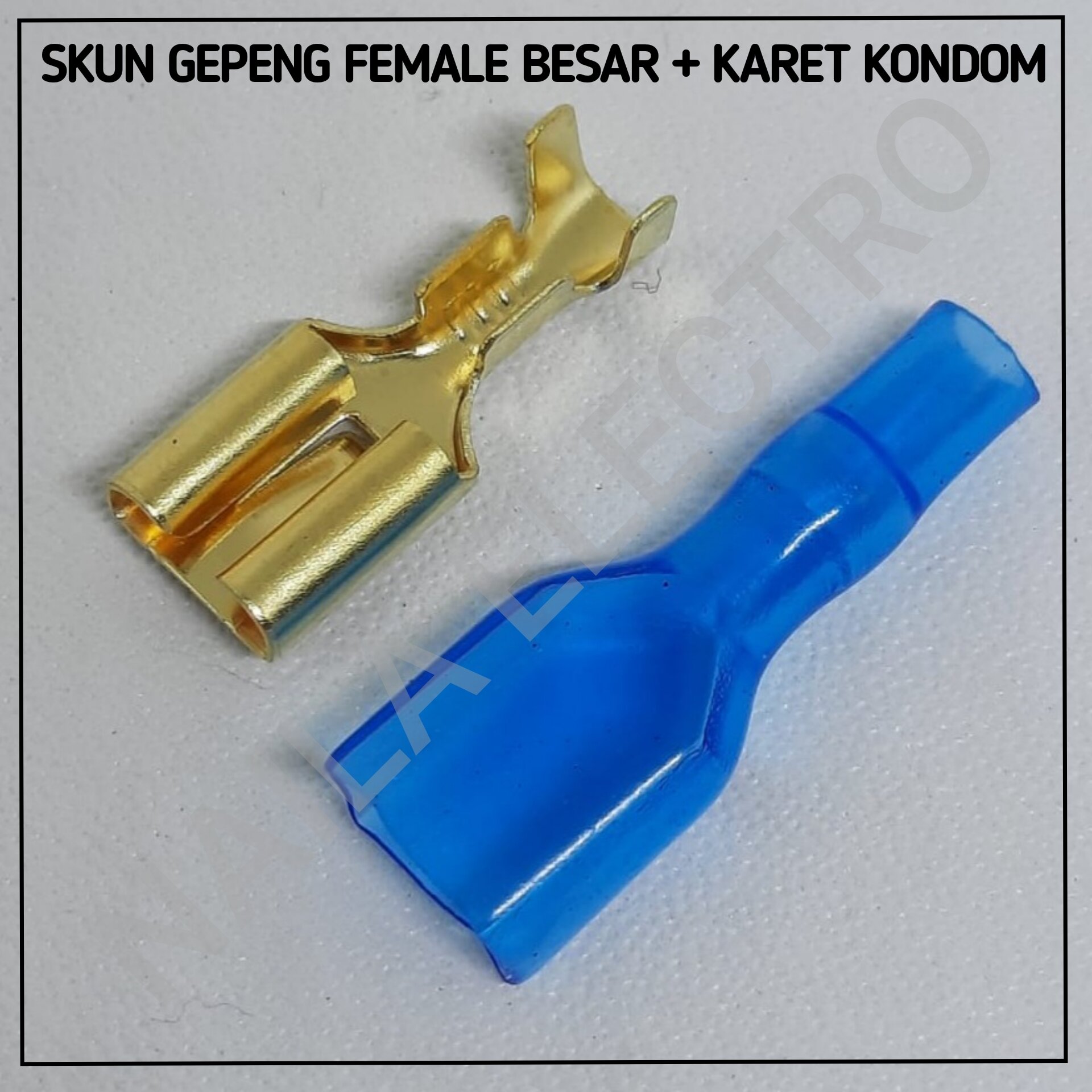 Skun Gepeng 10 Set Female Besar Karet Skun Skun Kabel Konektor