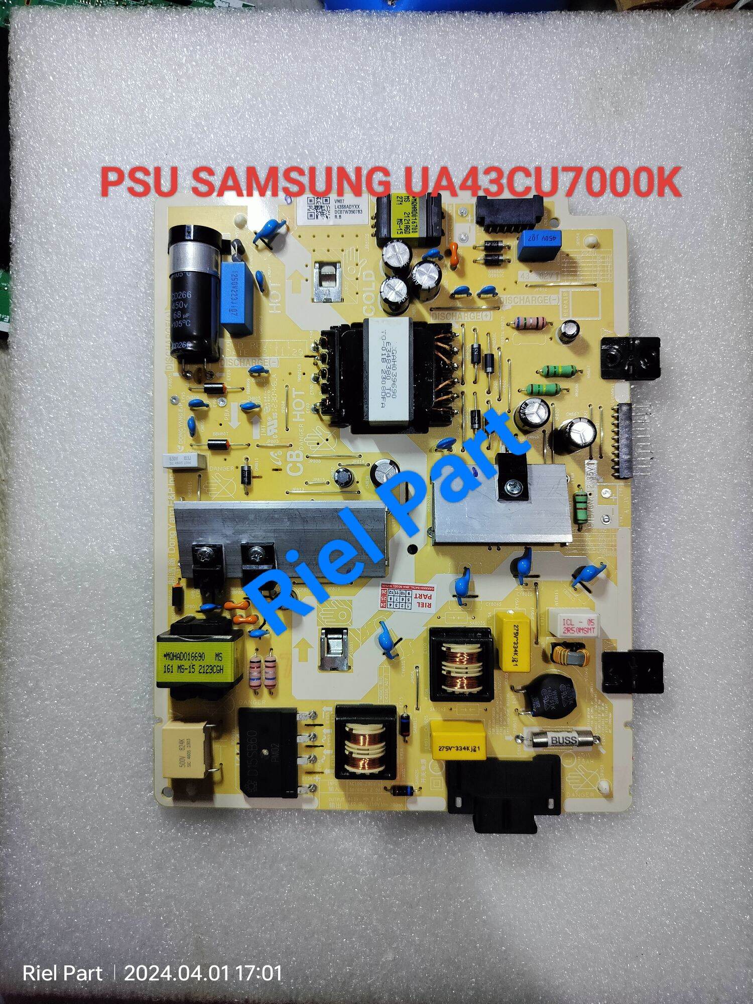 PSU POWER SUPPLY REGULATOR TV LED SMART SAMSUNG UA43CU7000K UA43CU7000