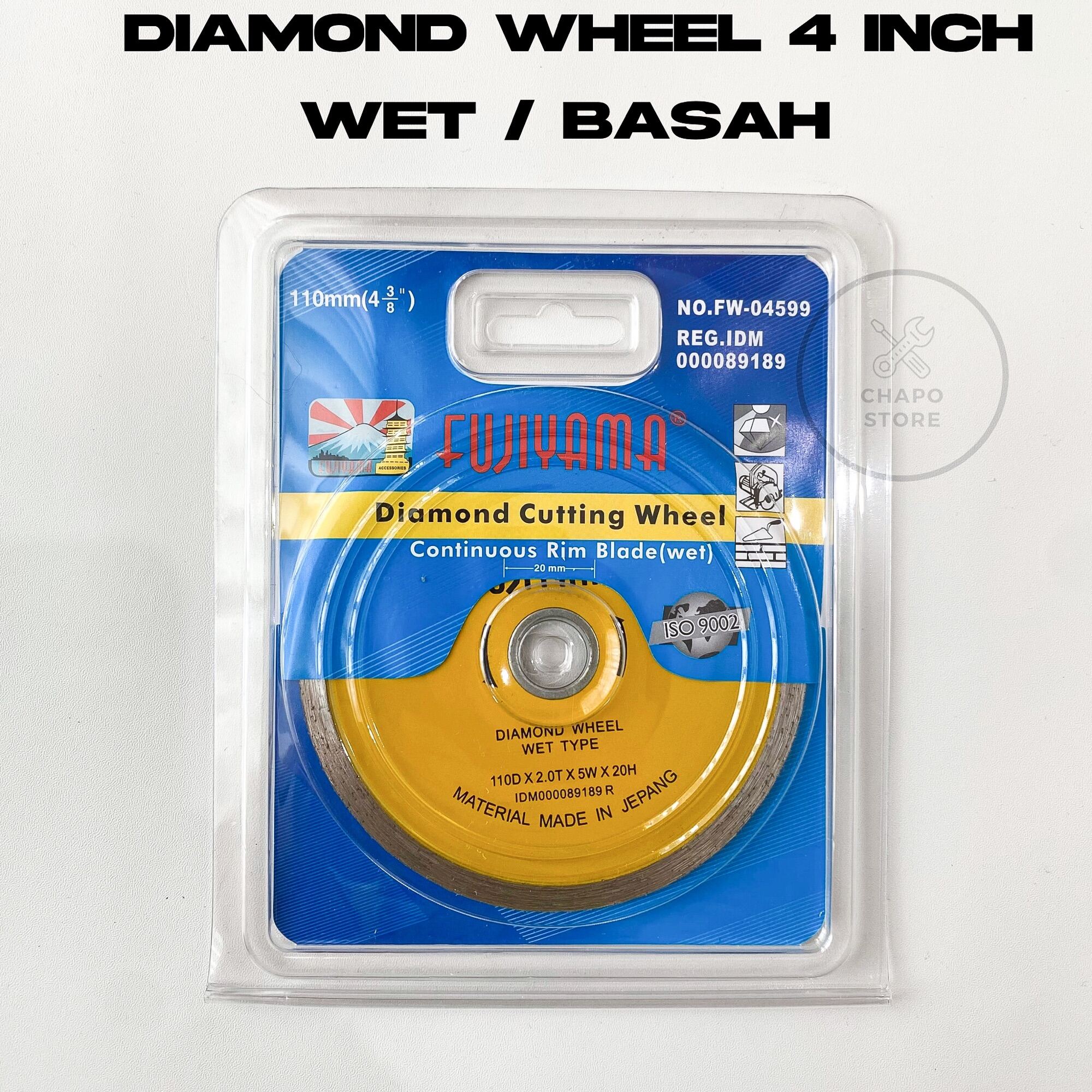 Fujiyama Diamond Cutting Wheel Wet Inch Mata Gerinda Pisau Potong