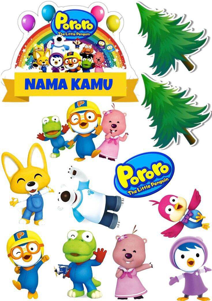 Topper Cake Pororo Custom Nama Lazada Indonesia