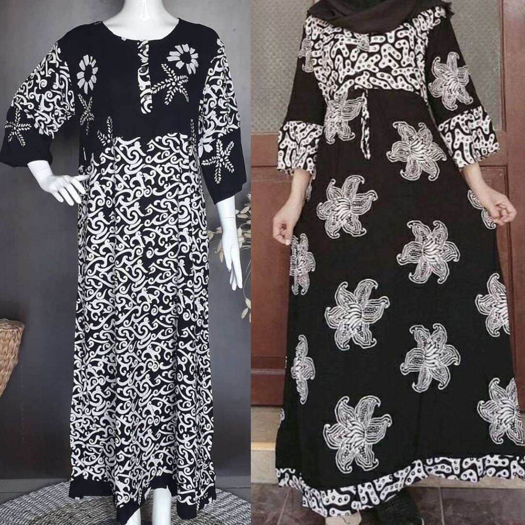 COD Longdres Maura Cap LD 130 Cm Lengan 3 4 Daster Panjang Jumbo