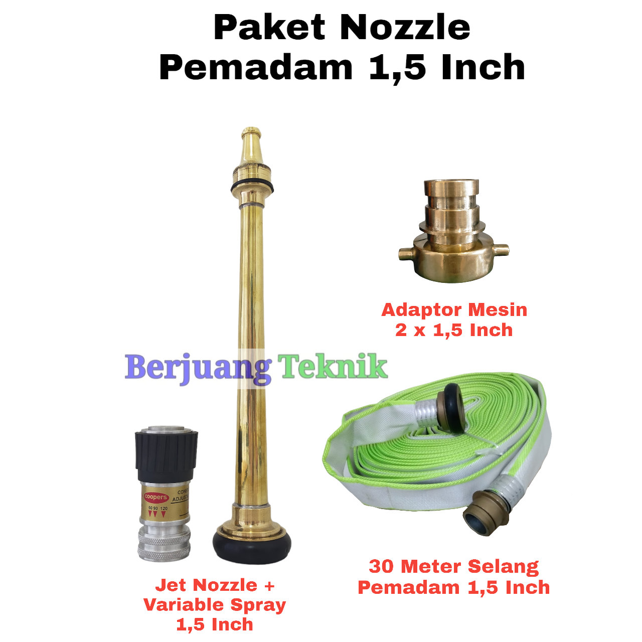 1 5 Inch Paket Jet Nozzle Variable Sprayer Pemadam Kebakaran Full