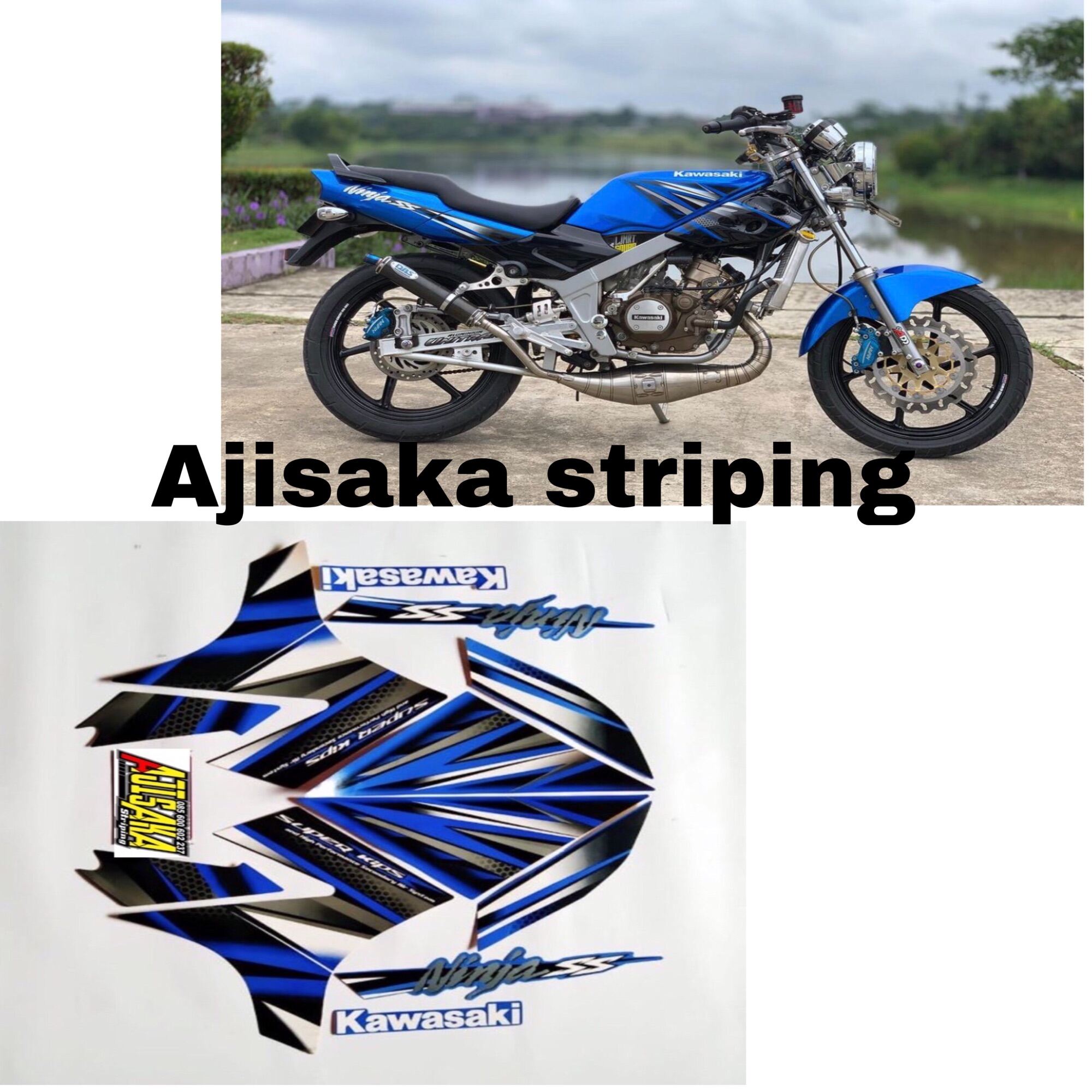 Stiker Ninja Ss Biru Striping Ninja Ss Biru Striping Stiker