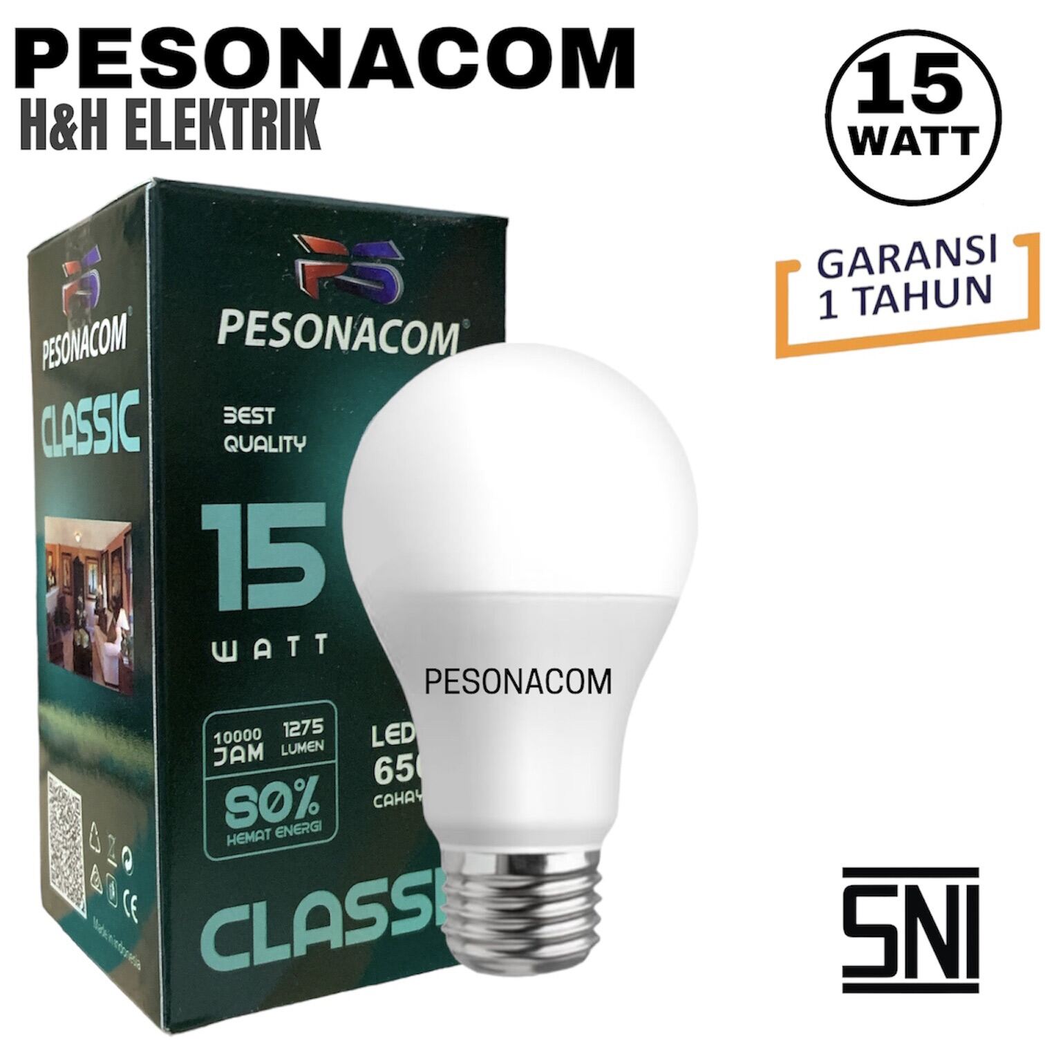 PESONACOM LAMPU LED BULD 15W 15 WATT PESONACOM CLASSIC CAHAYA PUTIH