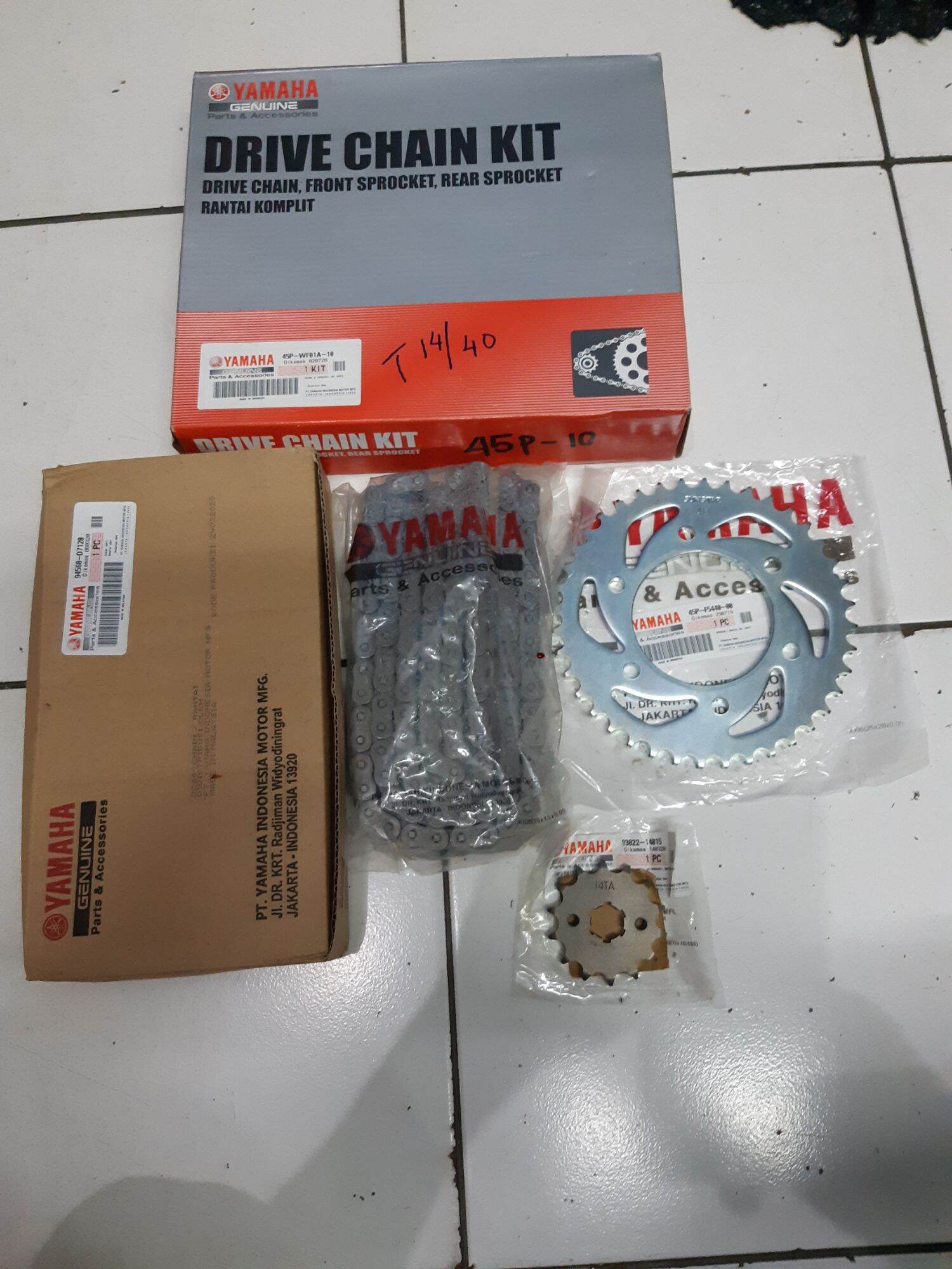 Gear Set Yamaha Byson Asli 45P WF01A 10 Gear Depan T14 Gear Belakang