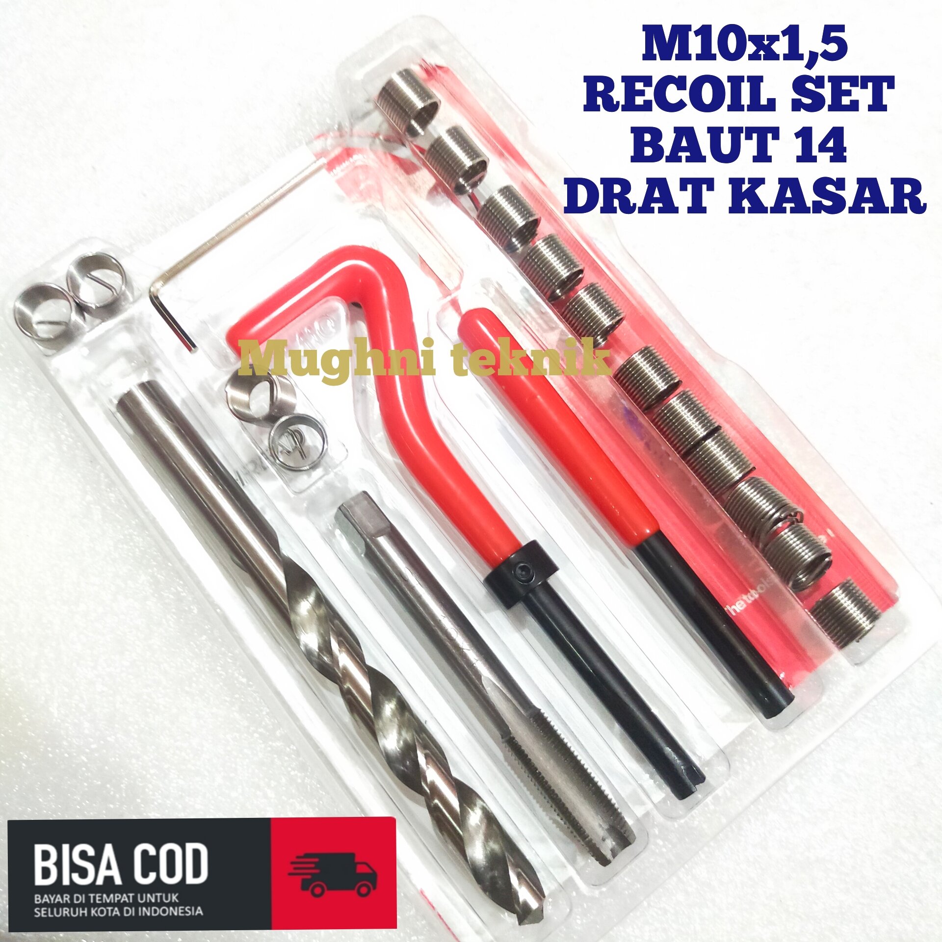 M10x1 5 RECOIL SET ALAT PERBAIKAN DRAT RUSAK SLEK DOL BUAT BAUT 14 DRAT