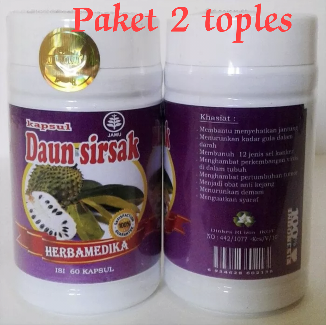 Kapsul Daun Sirsak Herbamedika 2 Toples Lazada Indonesia