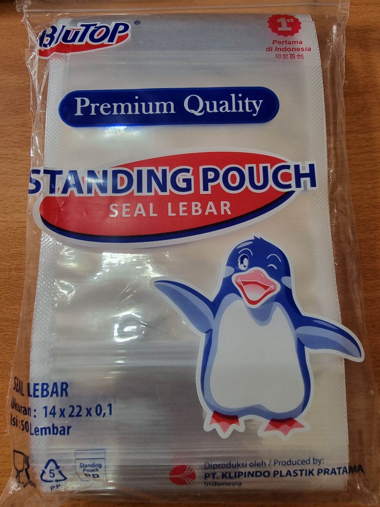 Plastik Standing Pouch 14x22 Seal Lebar Plastik Klip Snack Berdiri Isi