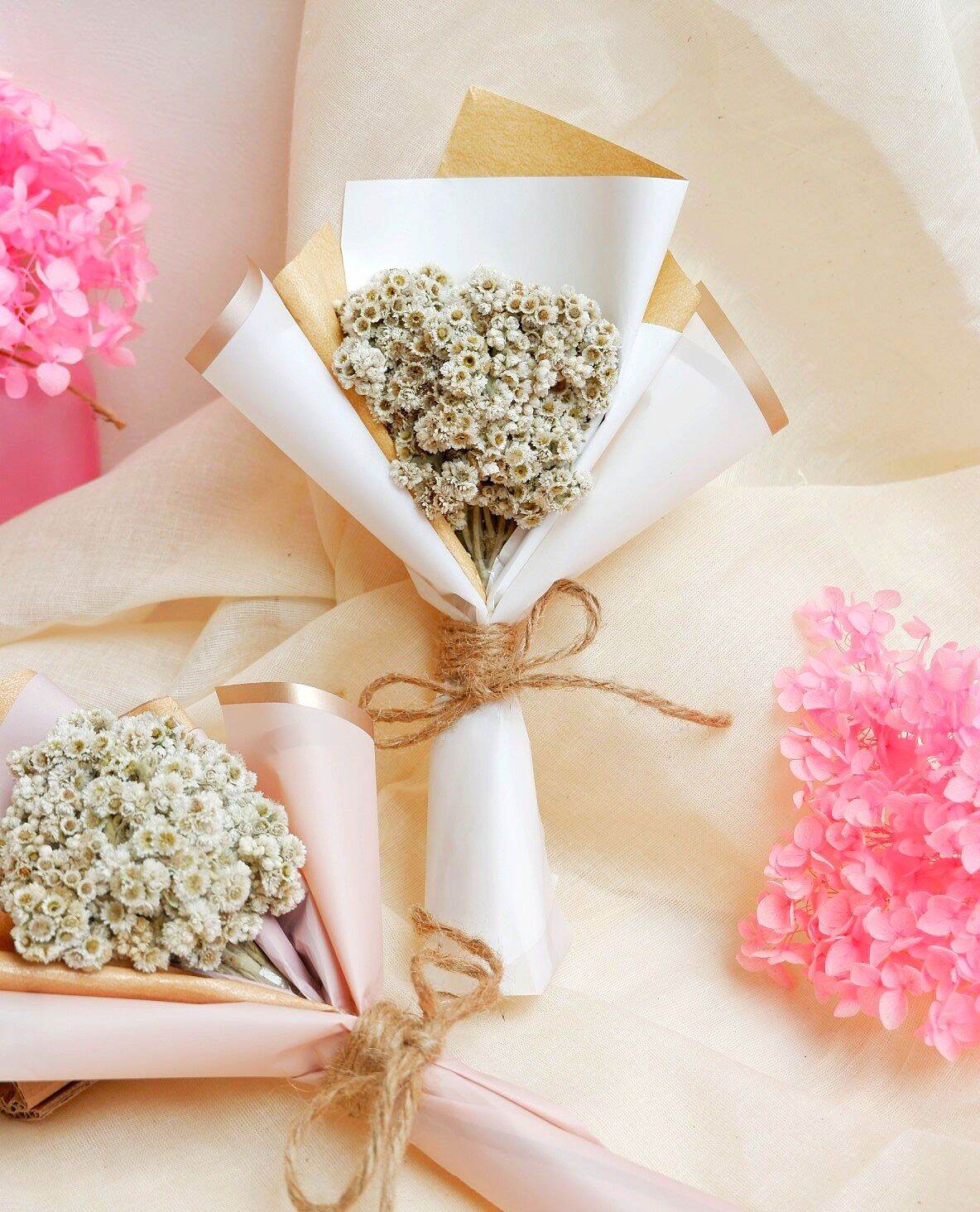 Buket Bunga Edelweis Kering Mini 25cm Dried Flower Bouquet Buket