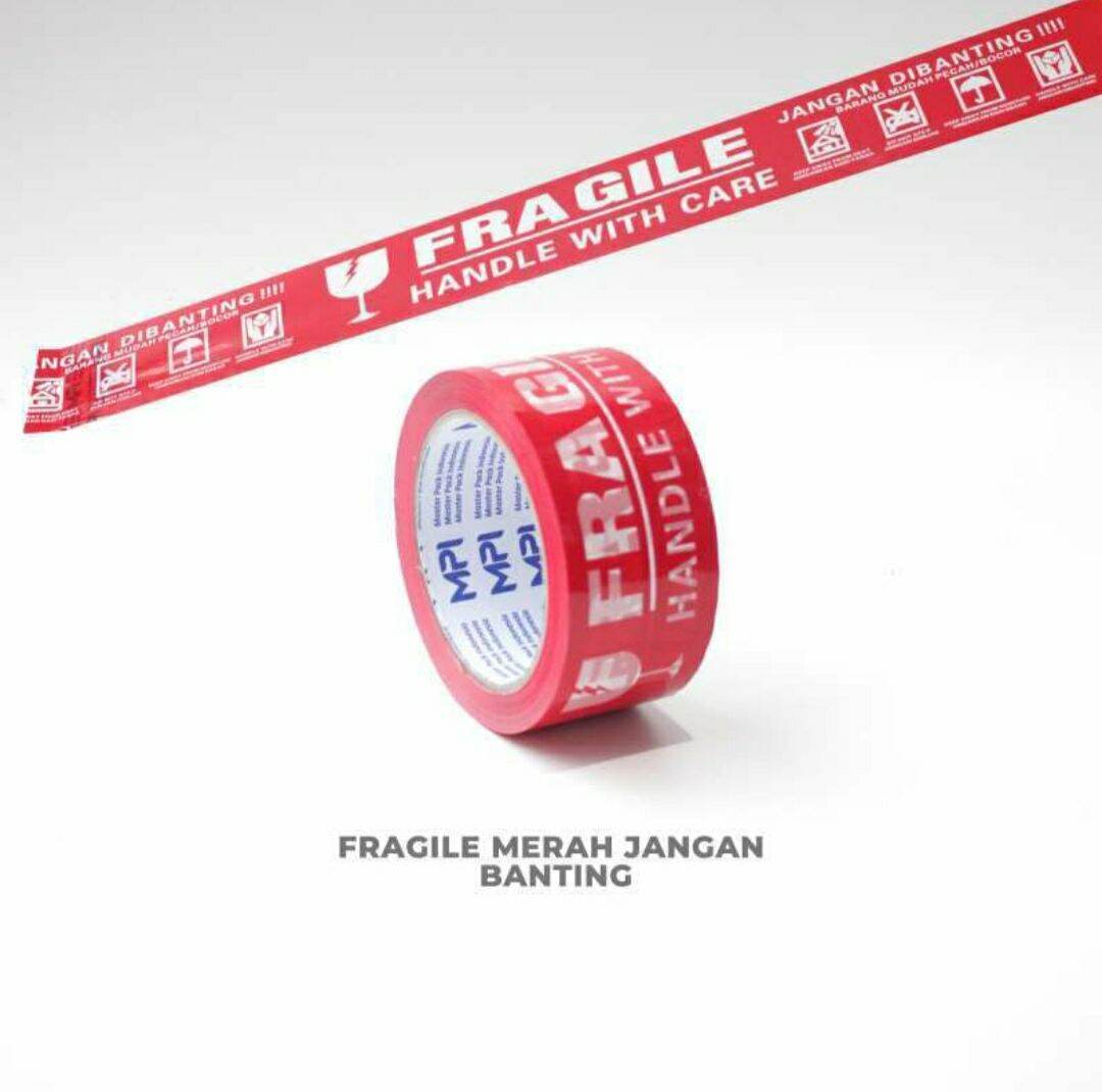 Lakban Fragile 45mmx100Yard New Lakban Jangan Dibanting Lazada Indonesia