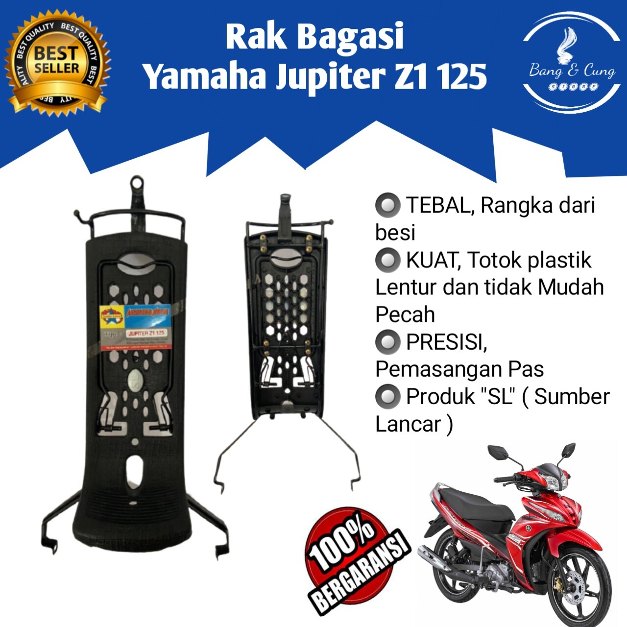 B C Rak Keranjang Jepit Bagasi Tengah Motor Yamaha Jupiter Z