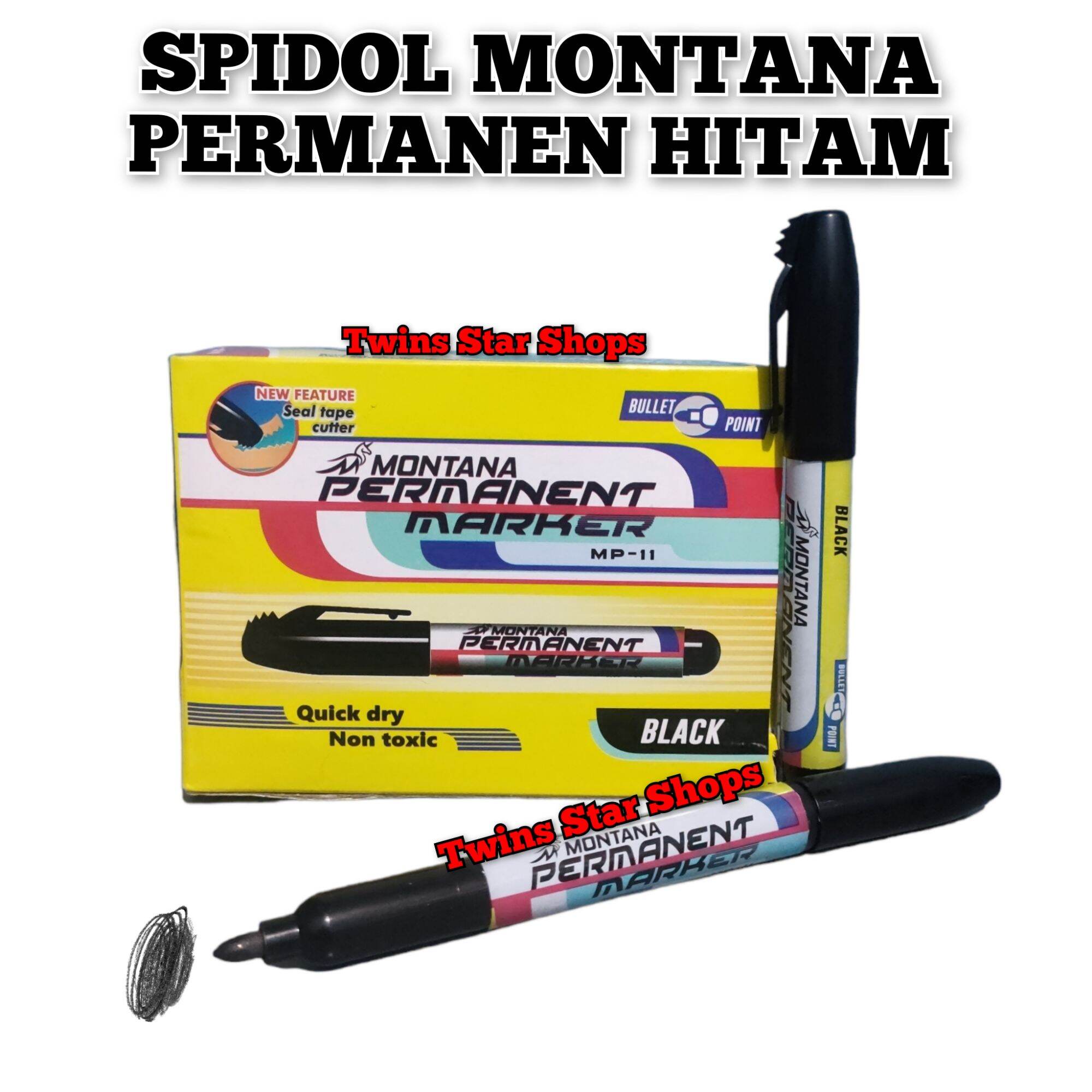 Spidol Hitam Permanen Marker Mp Montana Quick Dry Lazada Indonesia