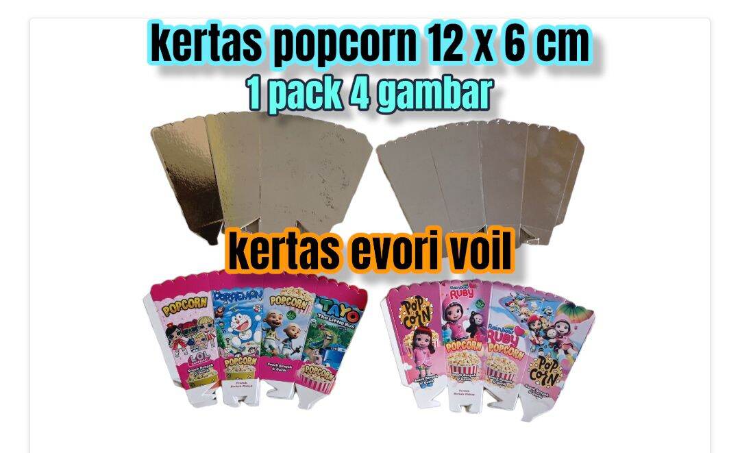 Kertas Popcorn X Cm Kemasan Popcorn Wadah Popcorn Lazada Indonesia