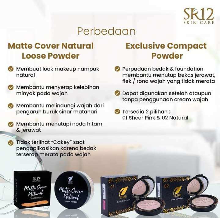 Bedak Tabur Glowing Sr Bedak Tabur Matte Anti Luntur Waterproof