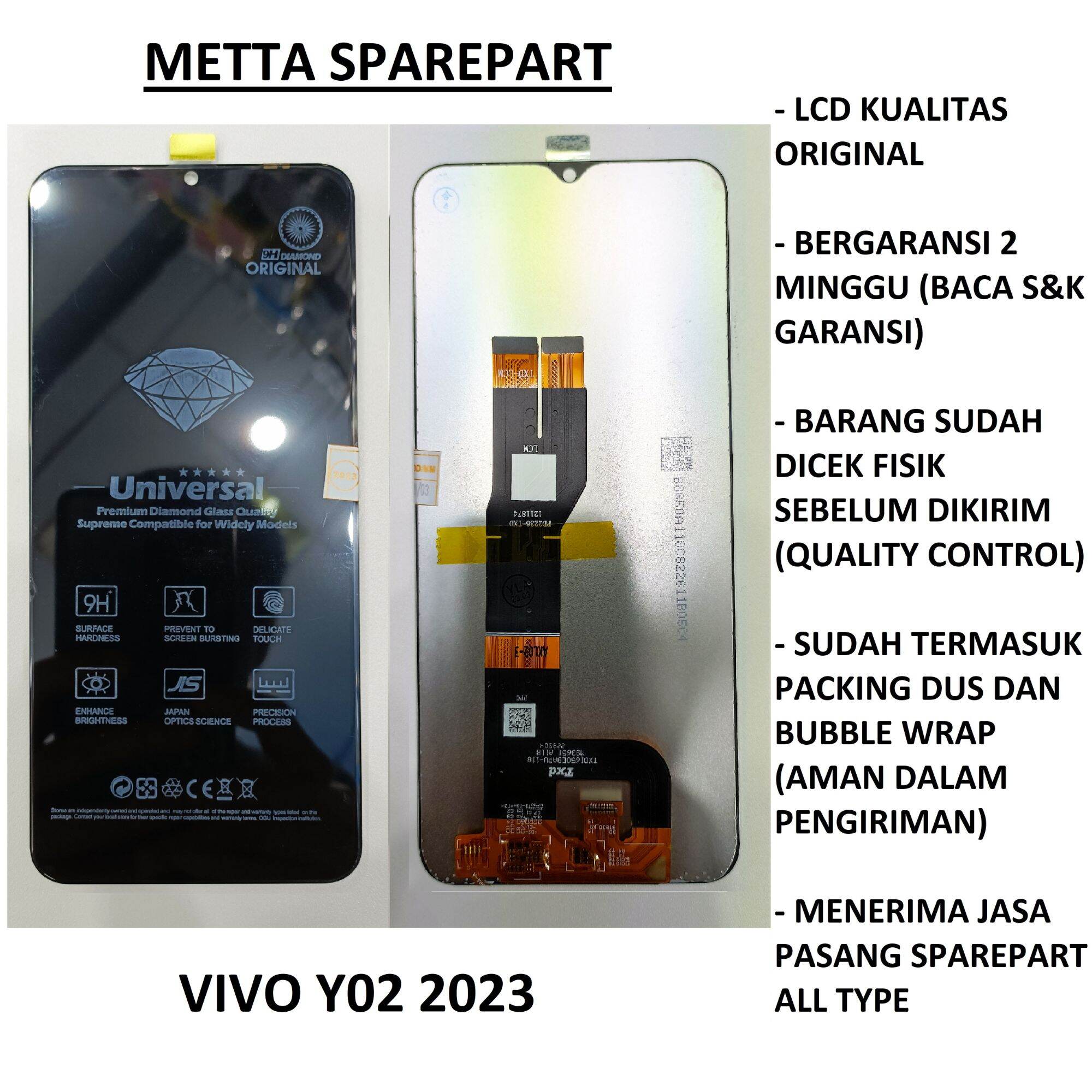 Original OEM LCD Touchscreen Vivo Y02 2023 Lazada Indonesia