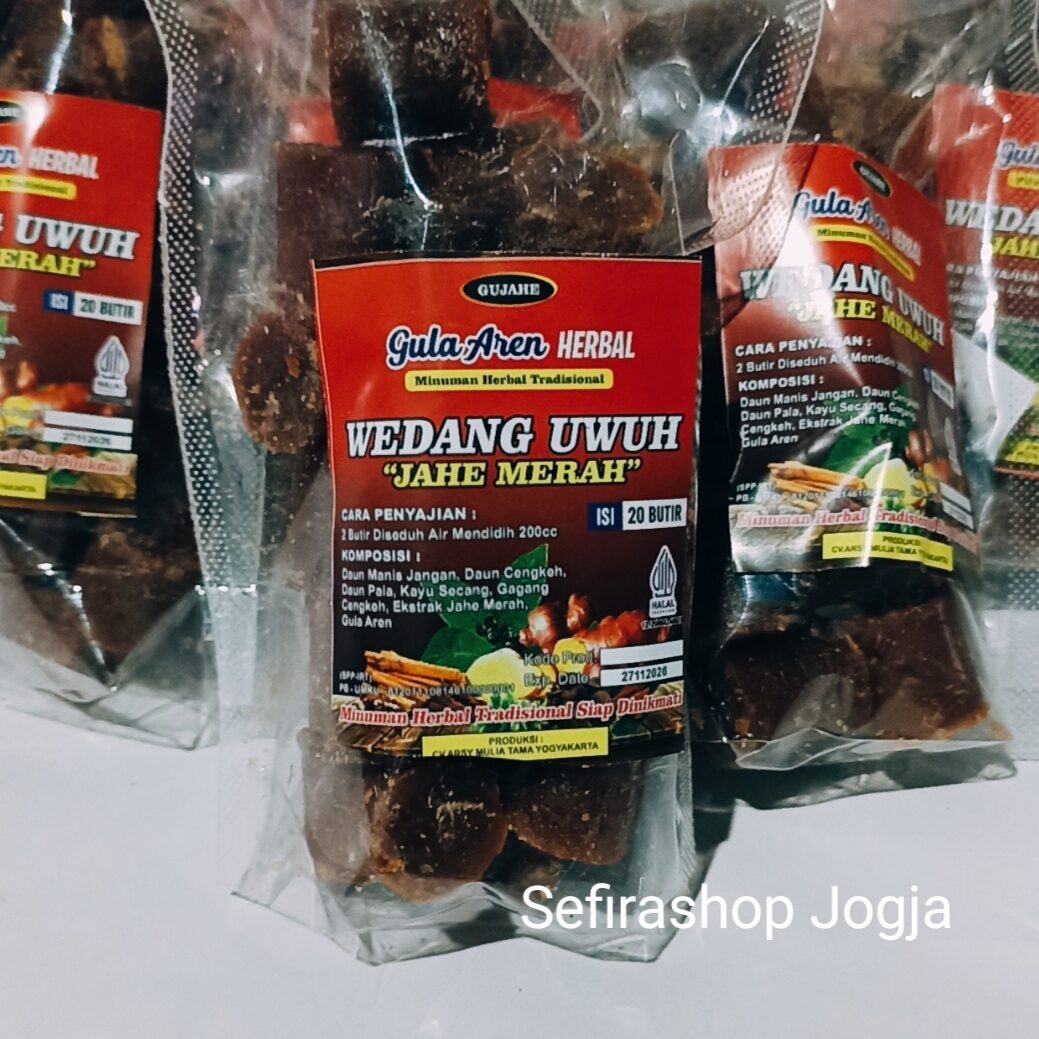 Gula Aren Wedang Uwuh Jahe Merah Herbal Kemasan Butir Minuman