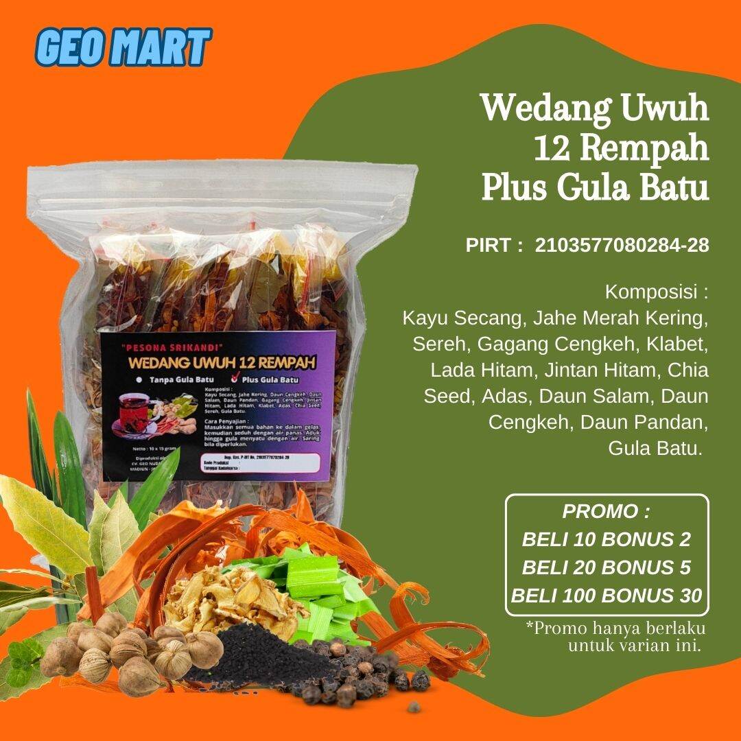 1 Pack Isi 10 Pcs Pesona Srikandi Wedang Uwuh 12 Rempah Plus Gula Batu