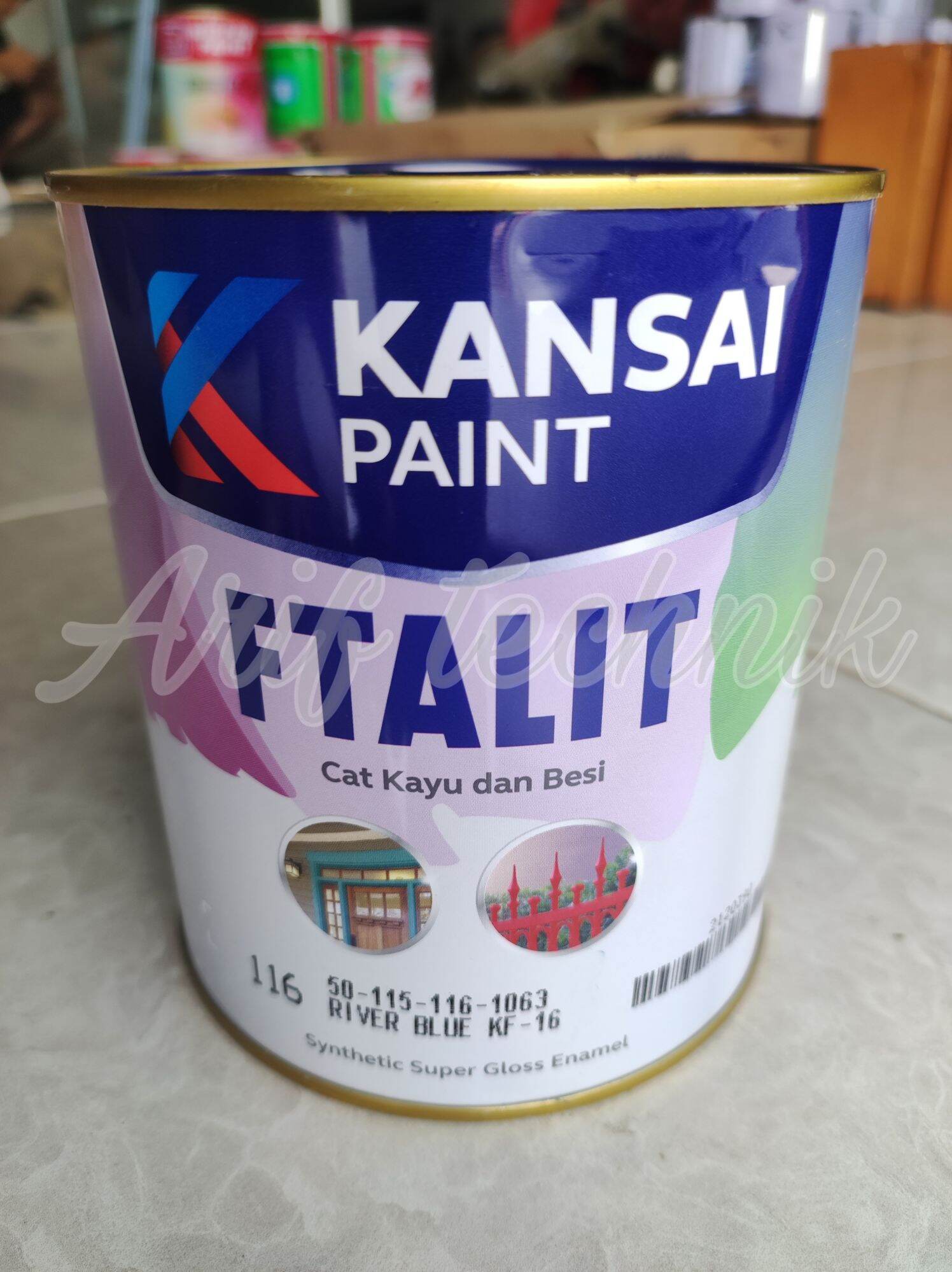 Cat Minyak FTALIT 1kg 116 River Blue Cat Kansai Paint BIRU Kayu