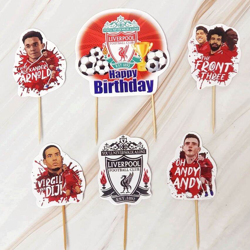 SK Liverpool FC Club Sports Sepak Bola Birthday Cake Topper 1 Set