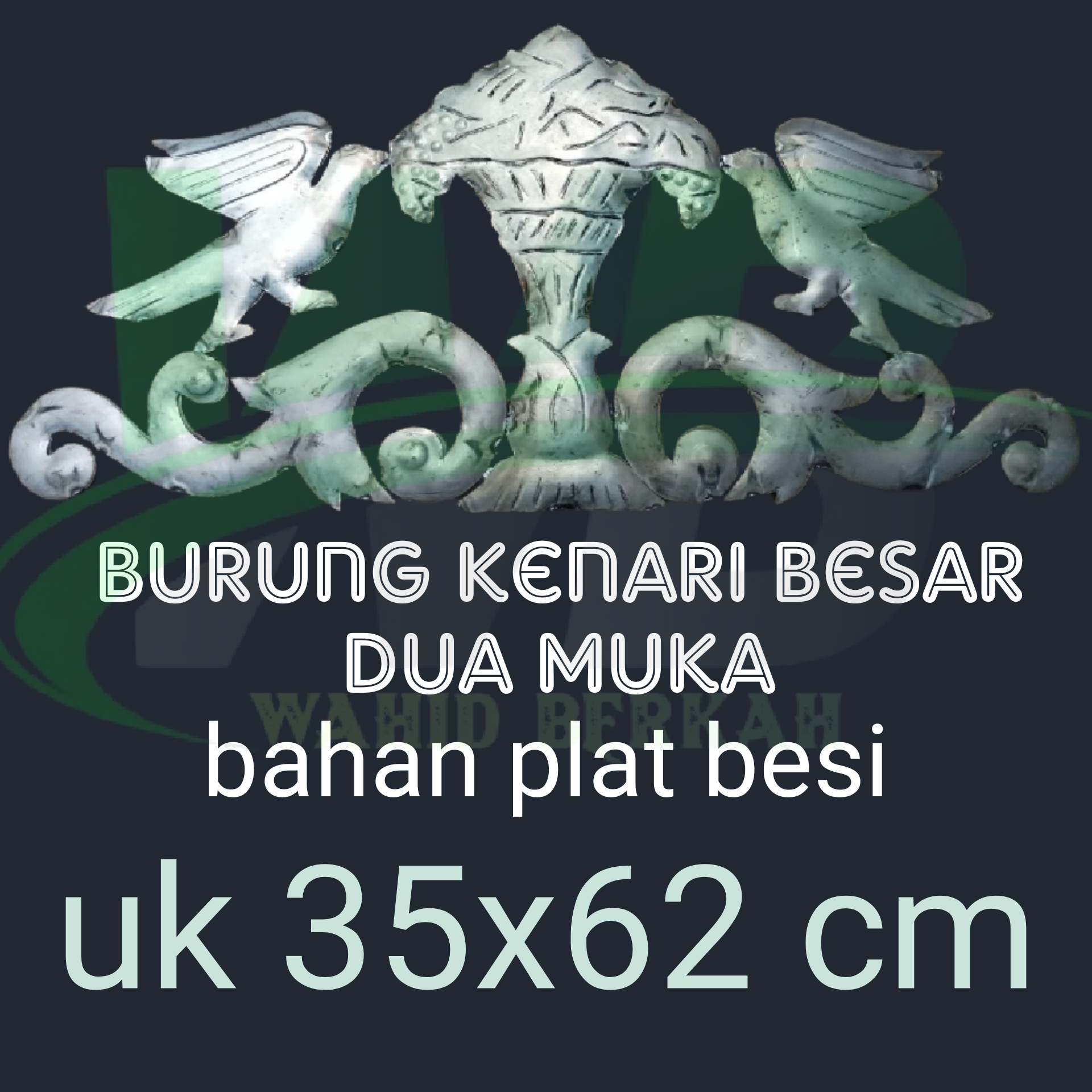 Ornamen Pagar Besi Motif Mahkota Burung 35x62 Dua Muka Ornamen Pintu