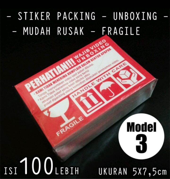 Stiker Fragile Unboxing 1pak Isi 100pcs Lebih Lazada Indonesia