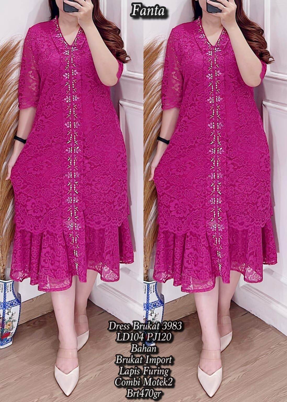 Dress Kartini Brokat Payet Sleting Depan Lazada Indonesia