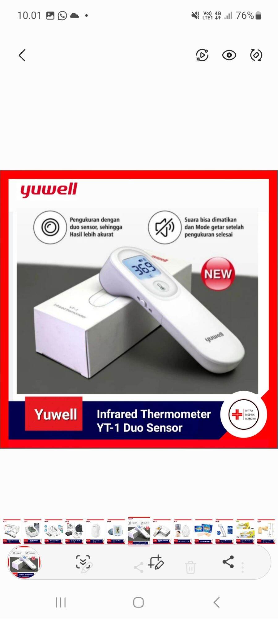 Yuwell Thermometer Head Infrared YT 1 Duo Sensor Lazada Indonesia