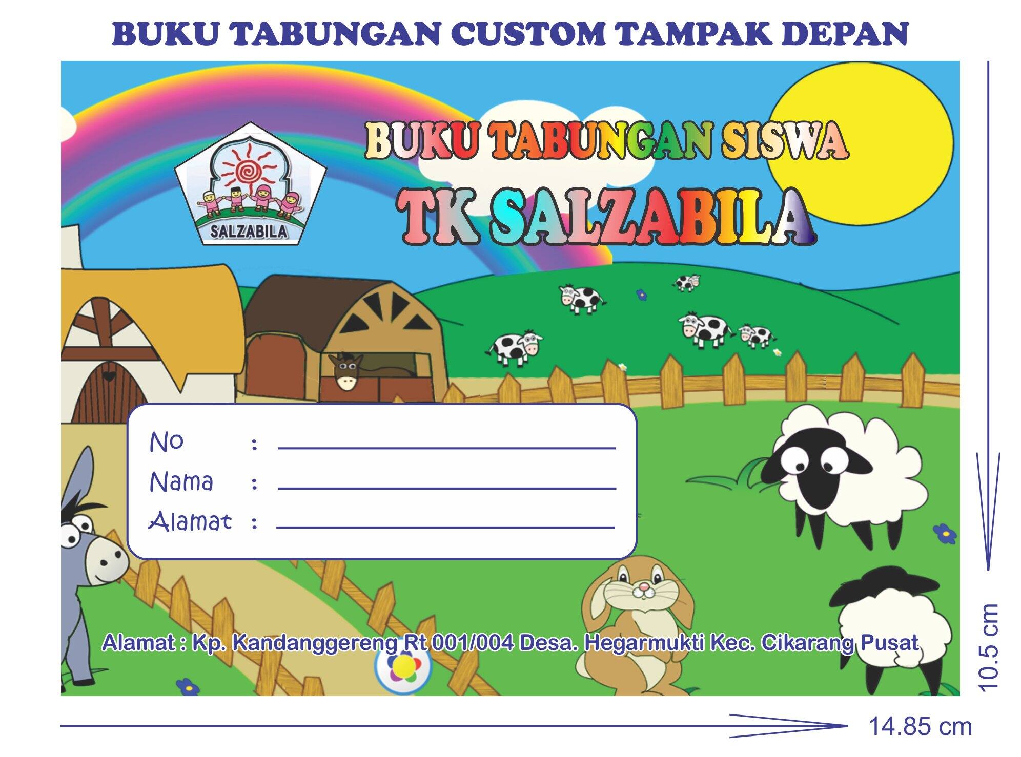 BUKU TABUNGAN TK PAUD NAMA DAN ALAMAT DAN LOGO BISA DIUBAH SESUAI