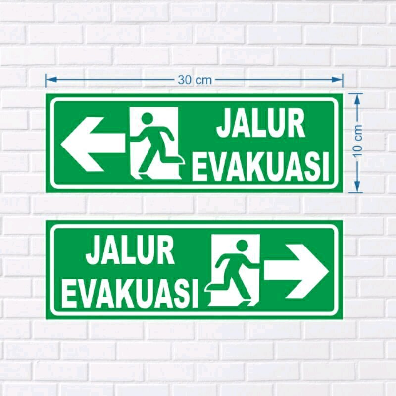 Sign Stiker Sticker Jalur Evakuasi Untuk Dinding Kaca Pintu Pabrik