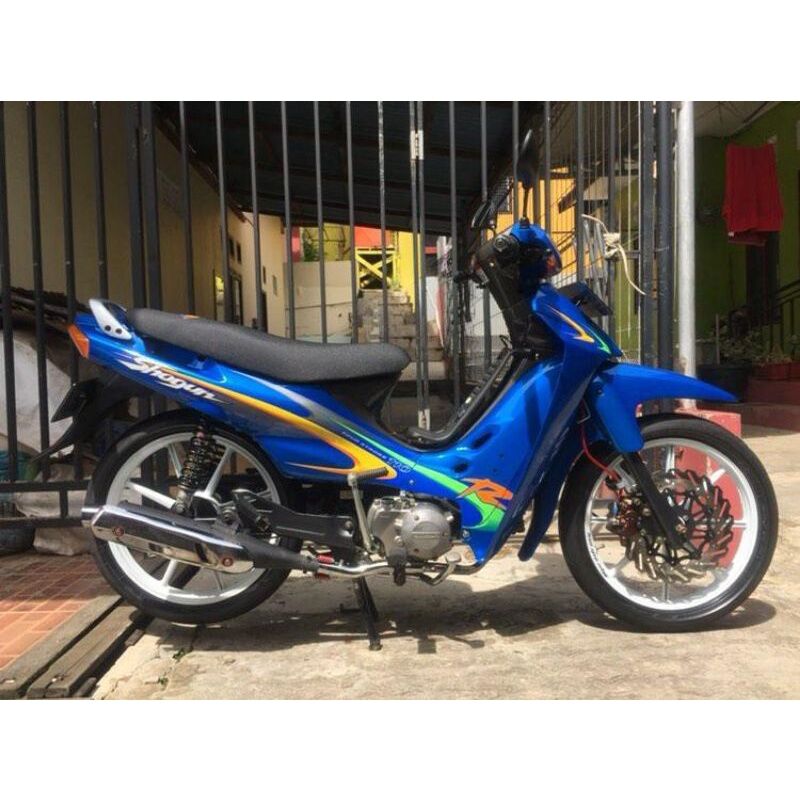 Striping Stiker Standar Motor Shogun Tahun Biru Stiker