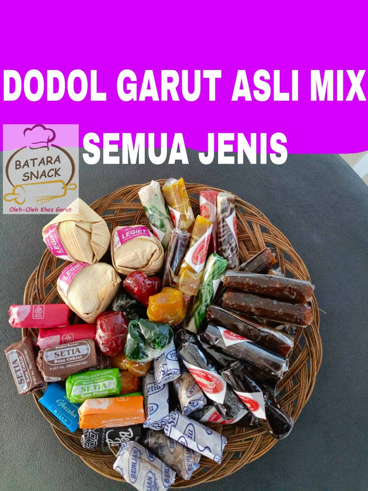 DODOL GARUT ASLI MIX 1 KILOGRAM SEMUA RASA Dodol Asli Garut Oleh Oleh