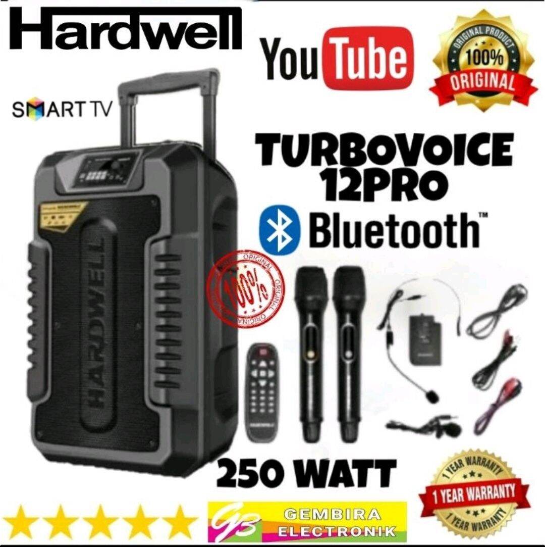 Speaker Portable Hardwell Turbovoice Inch Pro Watt Bluetooth