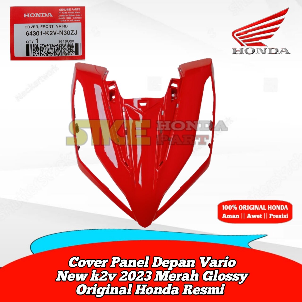 64301 K2V N30ZJ Cover Panel Depan Vario 125 New 2023 Merah Glossy