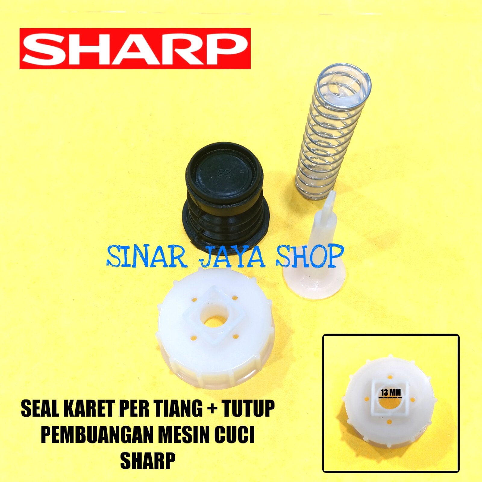 Seal Karet Per Tiang Tutup Pembuangan Mesin Cuci SHARP 2 Tabung