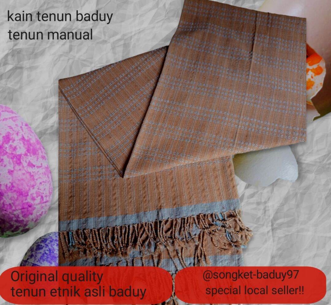 Kain Tenun Baduy Motif Suwat Songket Tenun Manual Warna Alami