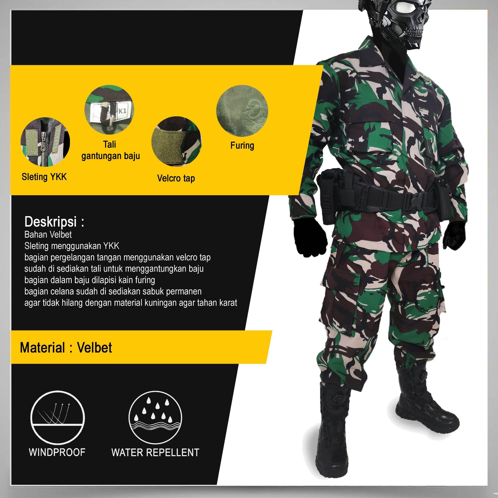 Seragam Pdl Tni Velbed Seragam Loreng Velbed Baju Tni Loreng Seragam