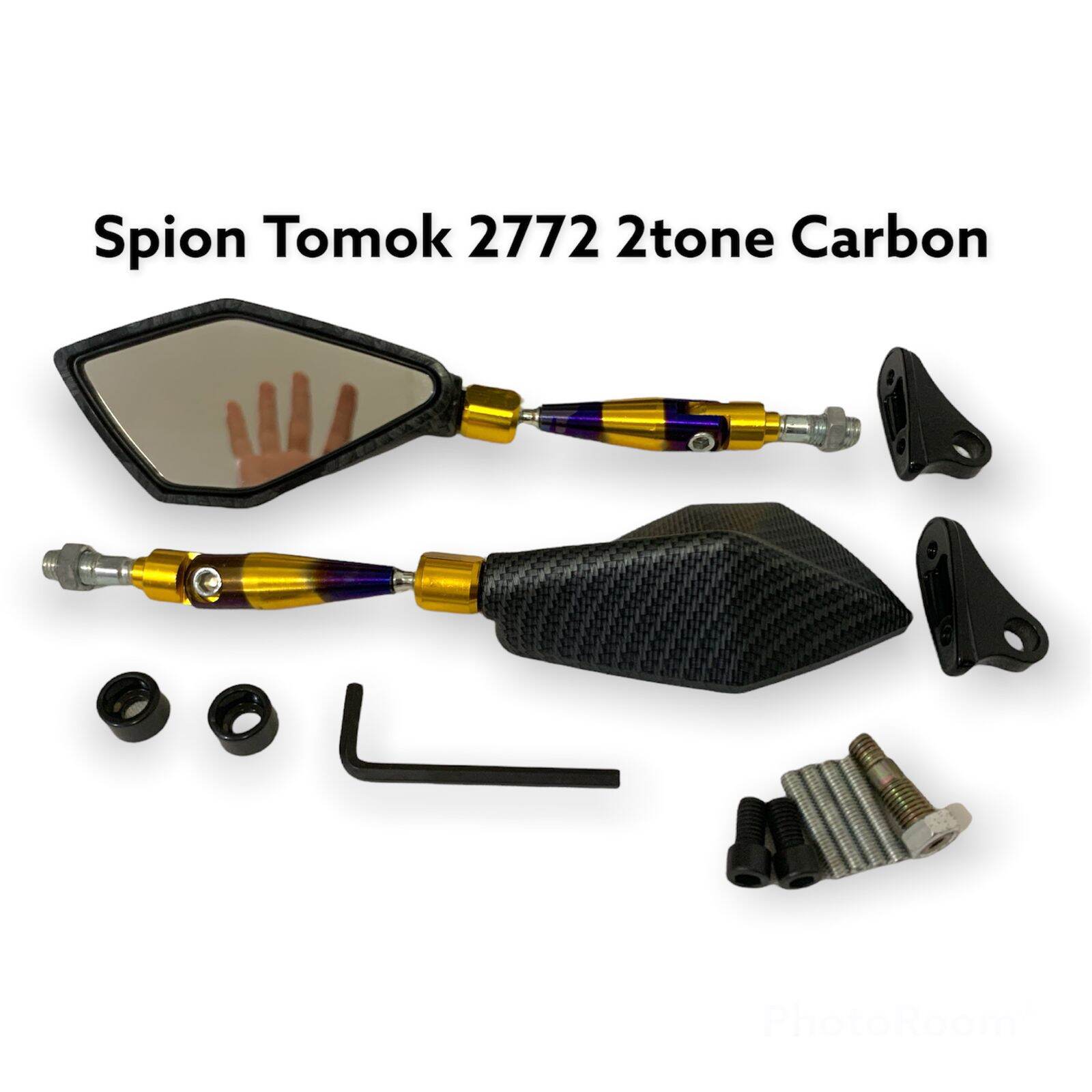 Spion Tomok Carbon V Twotone Two Tone Tone Cnc Universal Spion Tomok