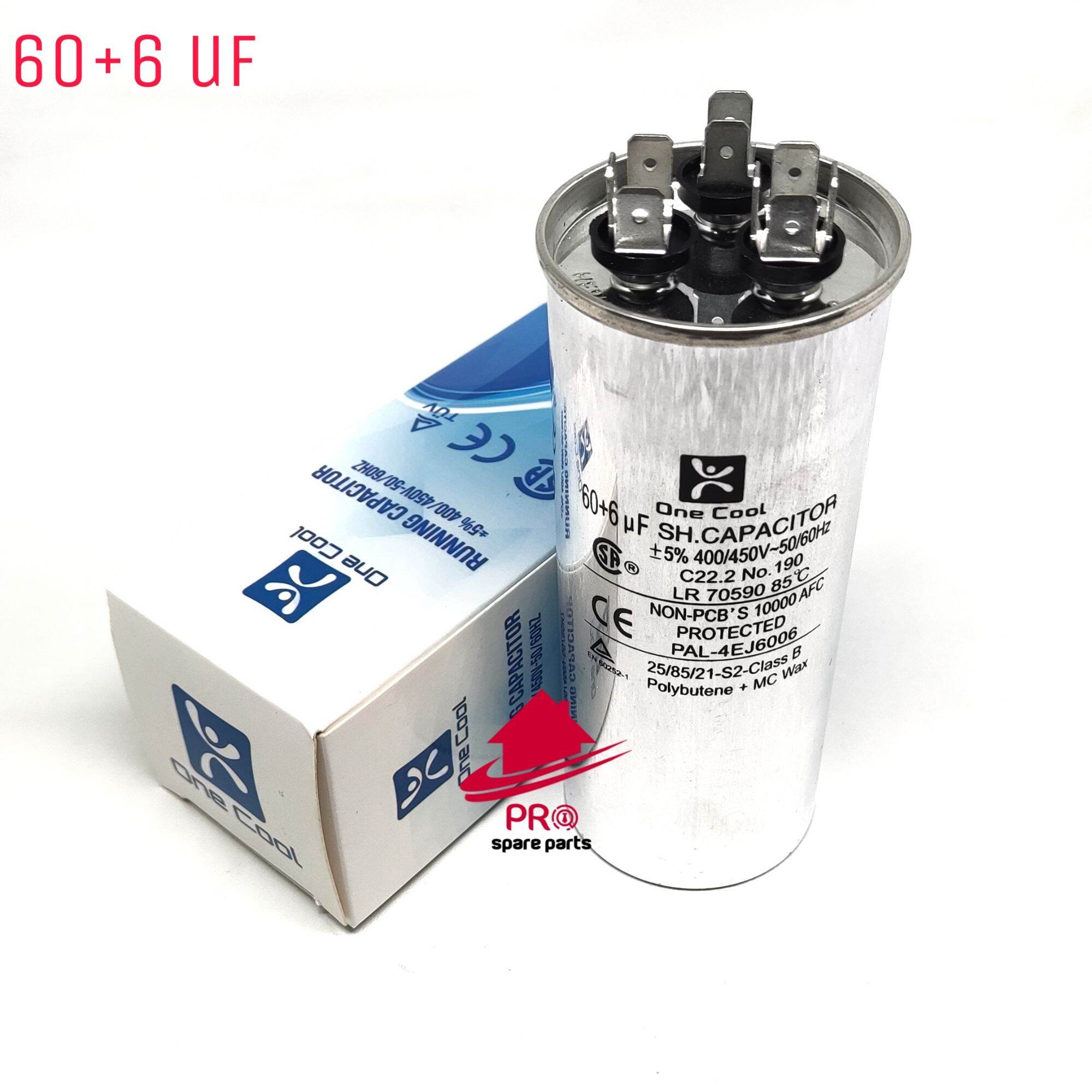 Kapasitor AC 60 6 Uf 3 Soket Running Capacitor Air Conditioner 60 6