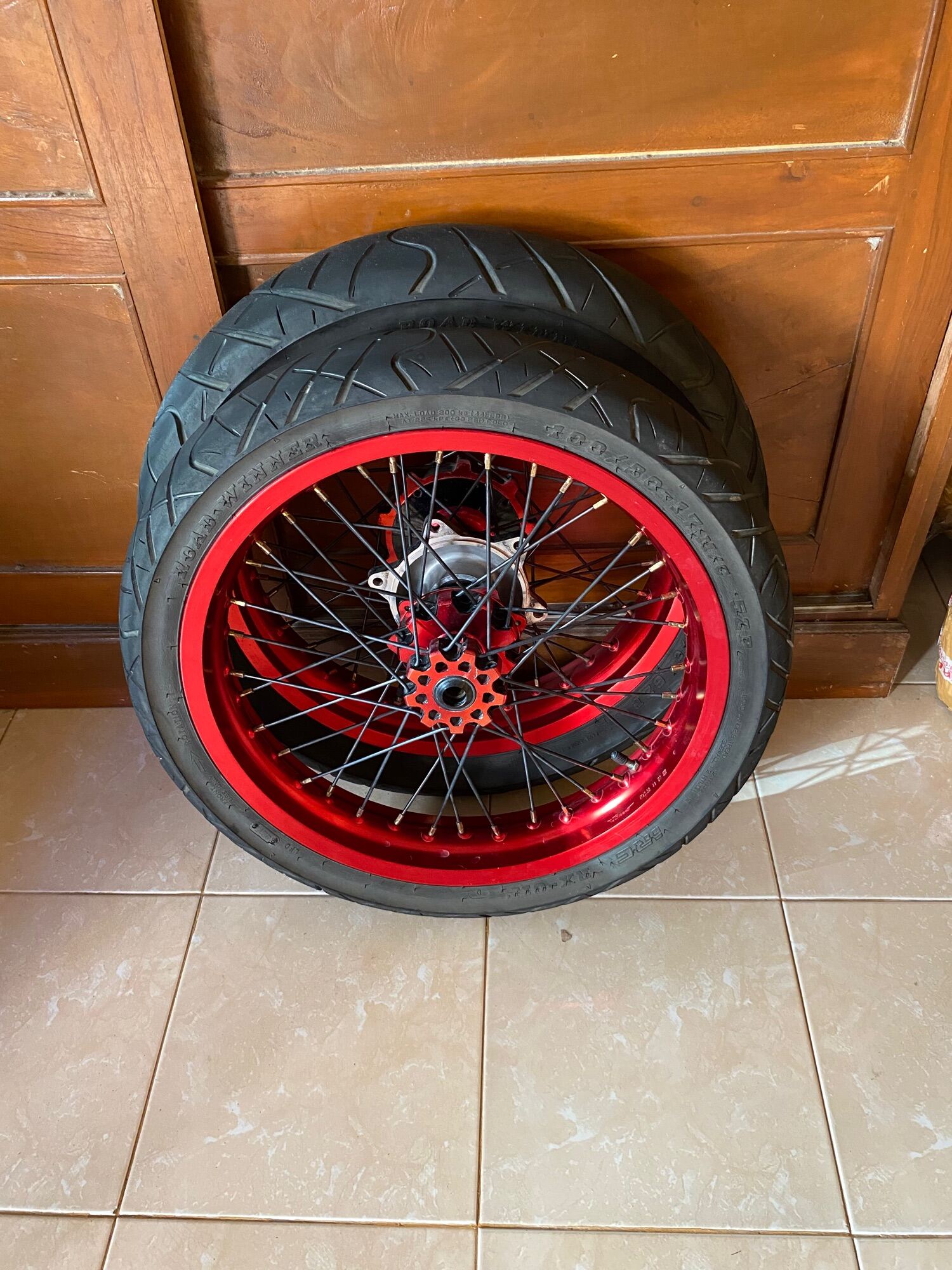 Roda Set Supermoto Crf Ukuran 250 300 Siap Pasang Velg Rossi Tromol